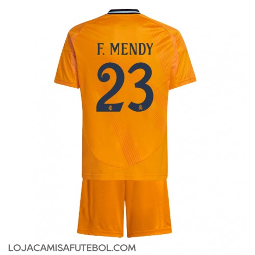 Camisa de Futebol Real Madrid Ferland Mendy #23 Equipamento Secundário Infantil 2024-25 Manga Curta (+ Calças curtas)